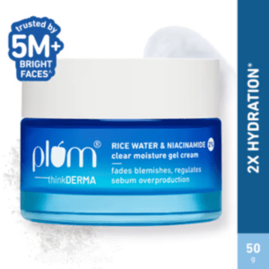 Plum Think Derma 2% Niacinamide & Rice Water Clear Moisture Gel Cream For Oil-Free, Non-Sticky Hydration