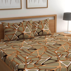 180 TC Printed Double Size Bedsheet with Pillow Covers