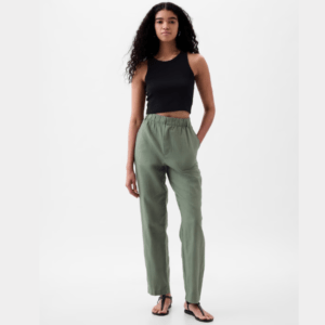 Linen Elasticated Waist Pull-On Pants